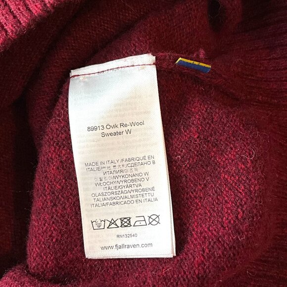 FJALLRAVEN Ovik Knit Sweater 100% Wool Pullover Sweden Nordic Size Large L - Picture 10 of 12